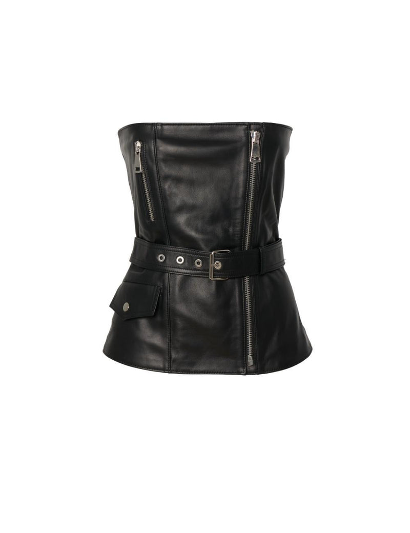 Jean Top Black Lambskin