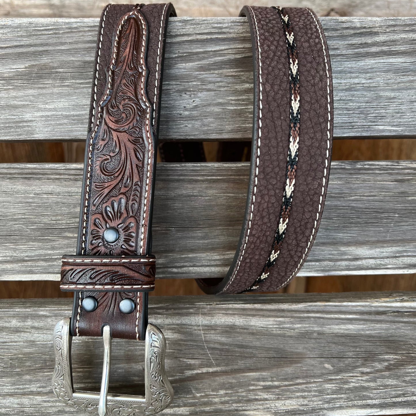 Brown Belt with Braid | Ariat Mens