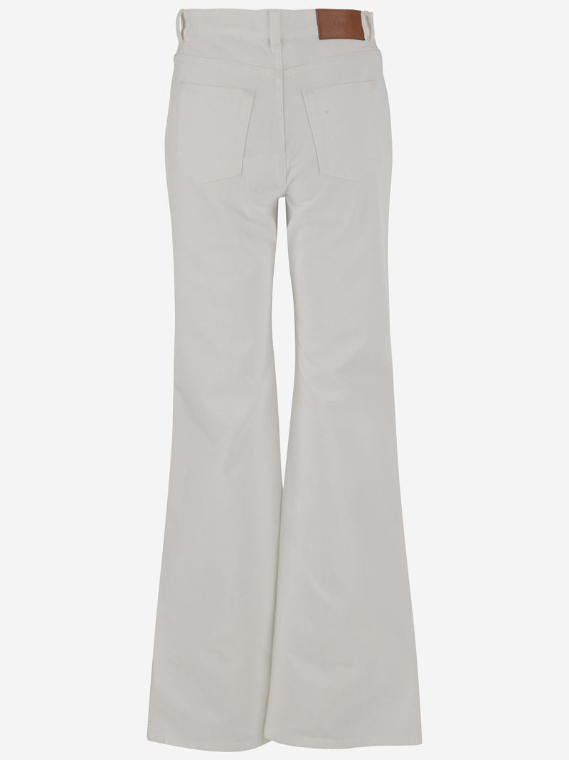 High Waist Cotton Flare Jeans
