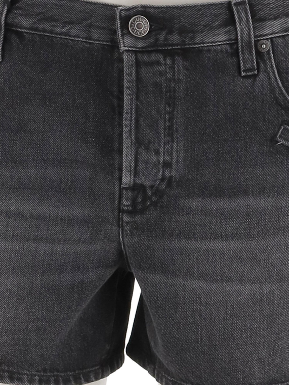 Jeans Short Cotton Denim Dark Grey