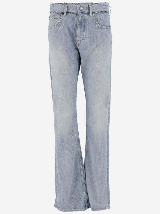 Low-Rise Flare Jeans in Light Blue