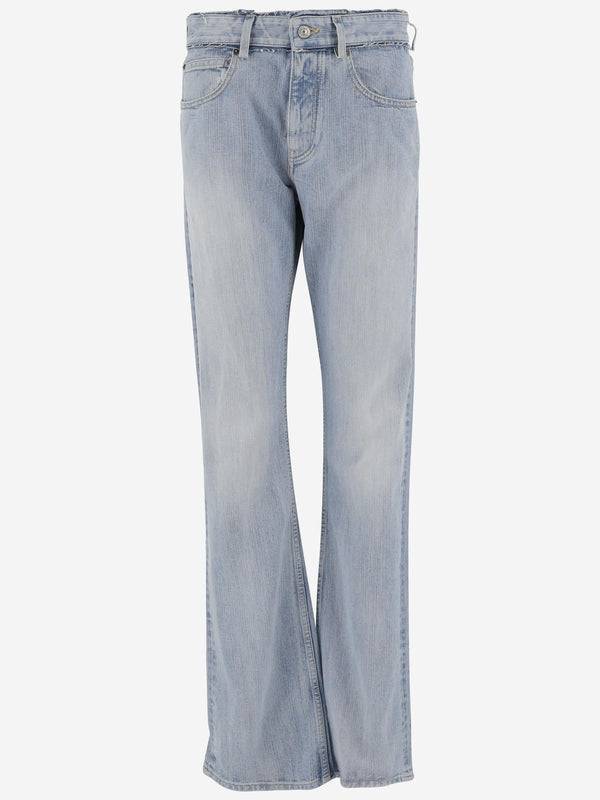 Low-Rise Flare Jeans in Light Blue