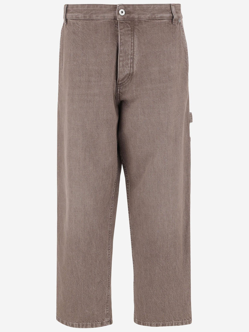 Cotton Denim Jeans With Belt Loops