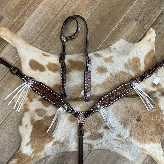 Leather Tooled Tack Set