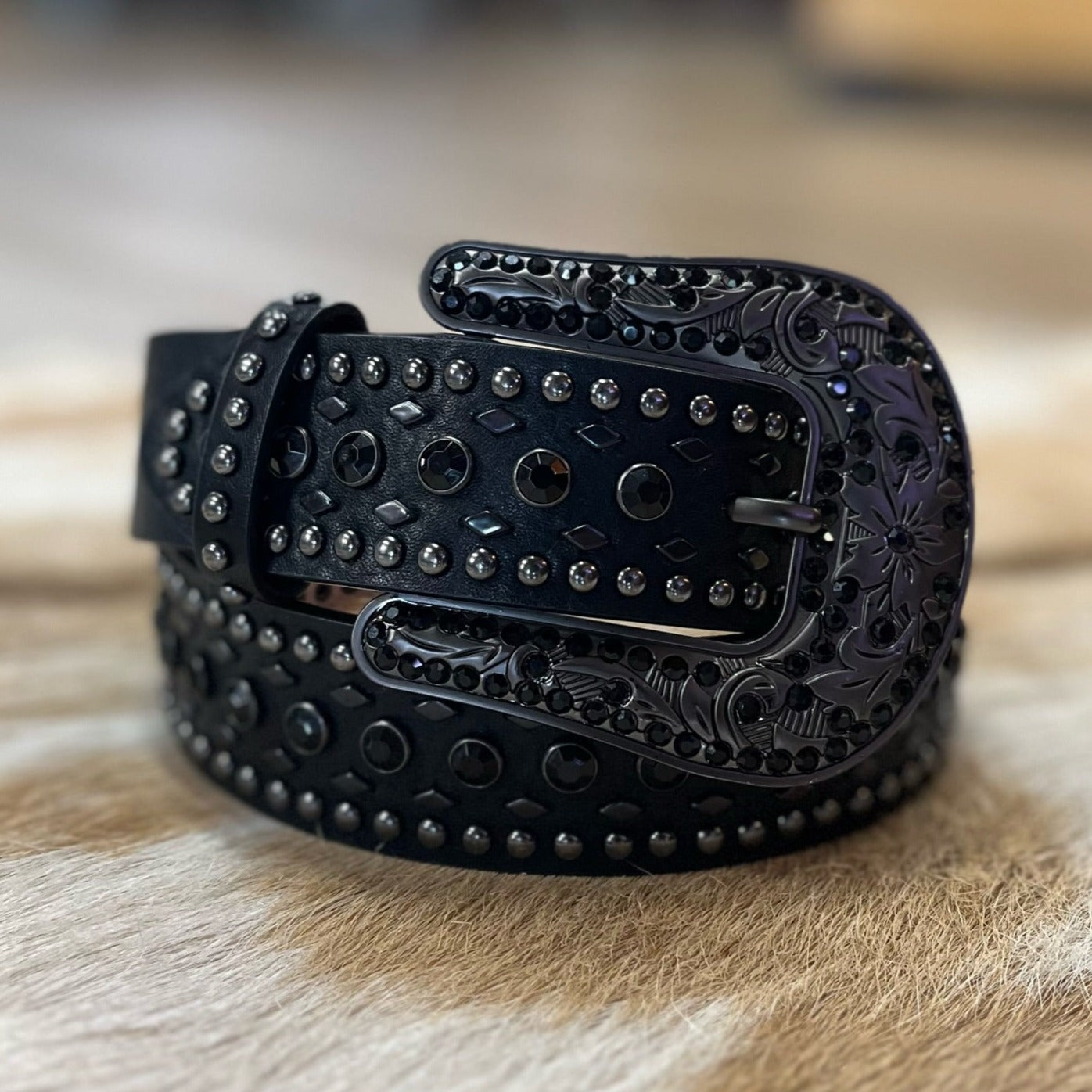 Black Crystal Belt | Womens