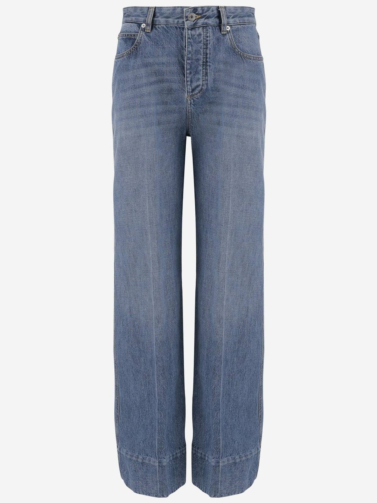 Wide Jeans with Intrecciato Patch