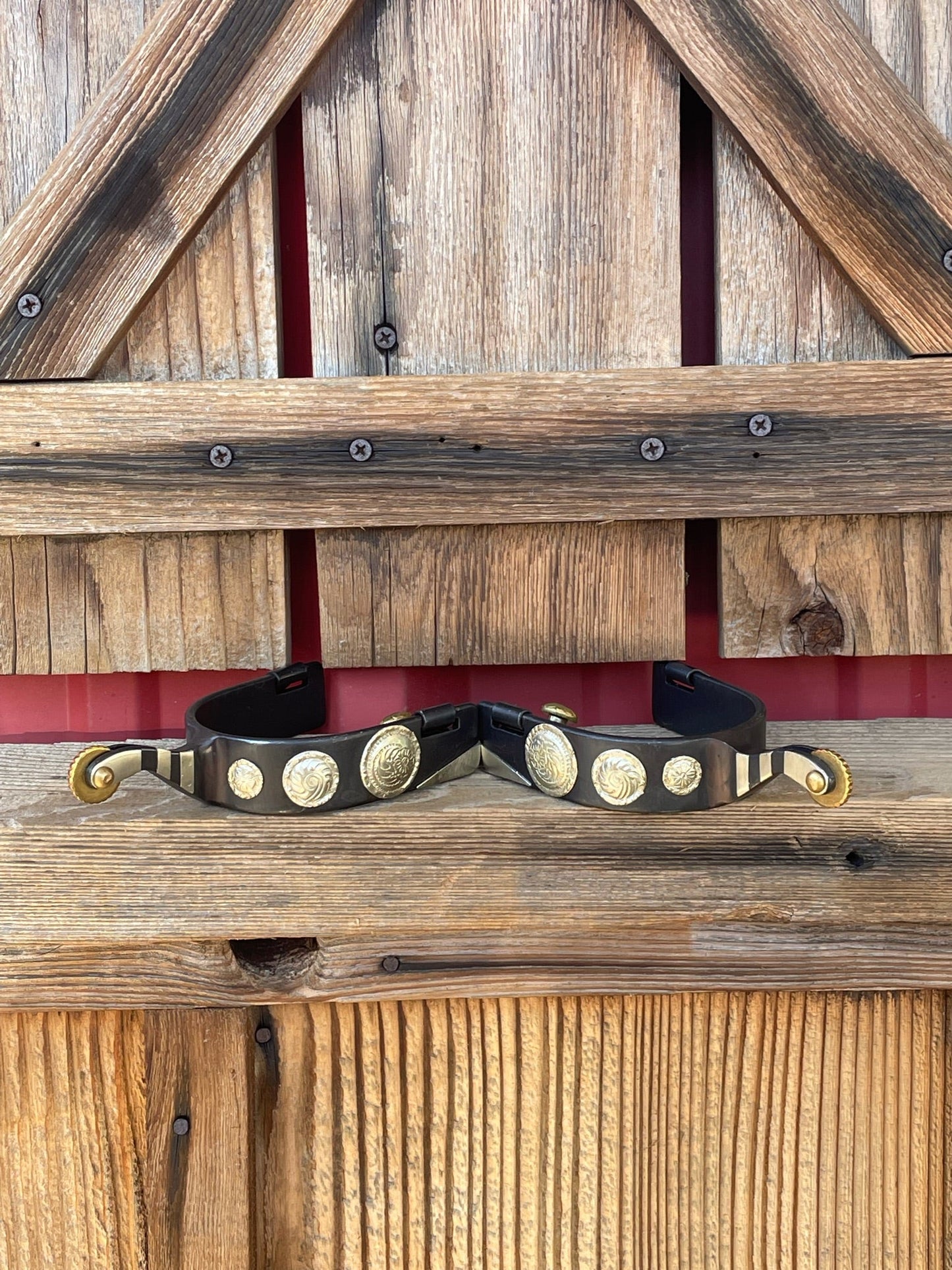 Black Silver Concho Spur