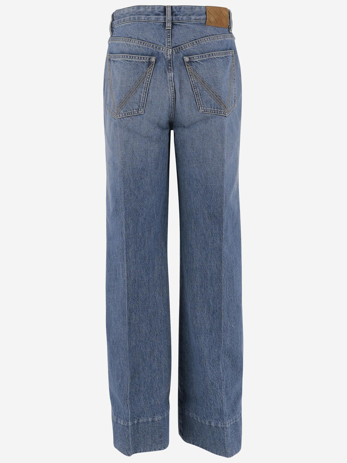 Wide Jeans with Intrecciato Patch