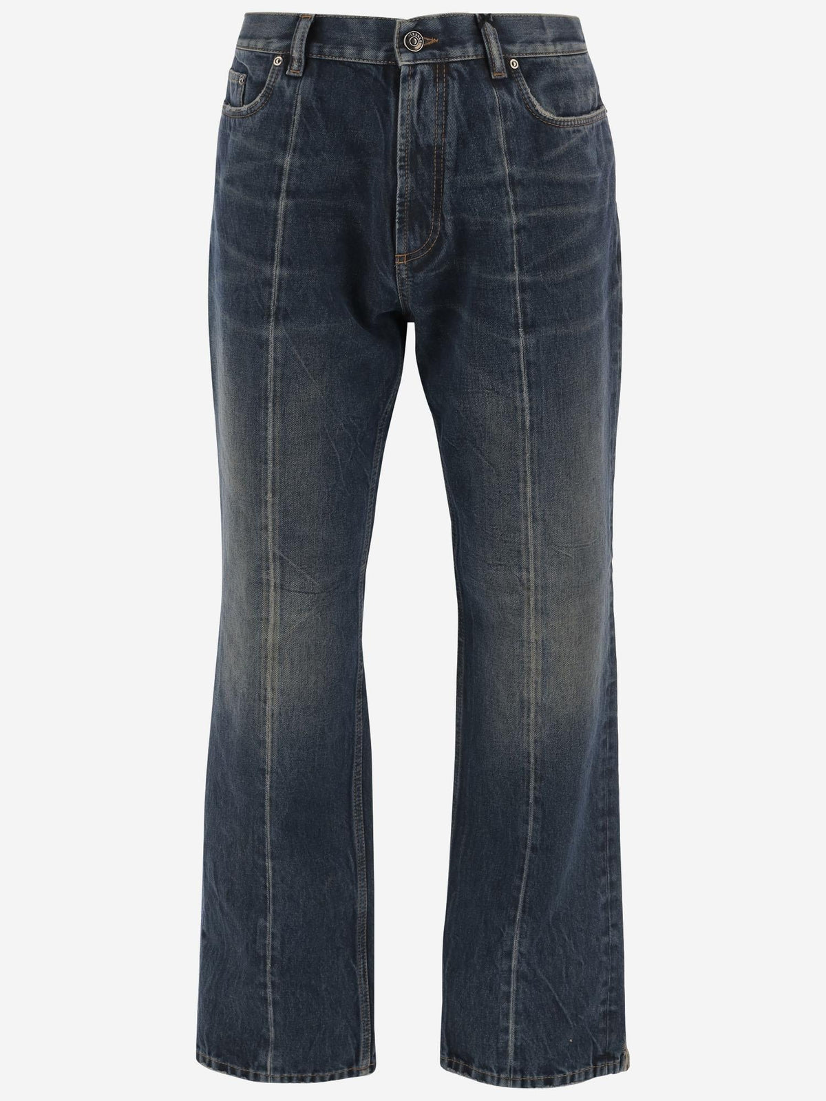 Creased Jeans in Dark Vintage Denim