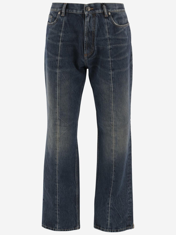 Creased Jeans in Dark Vintage Denim