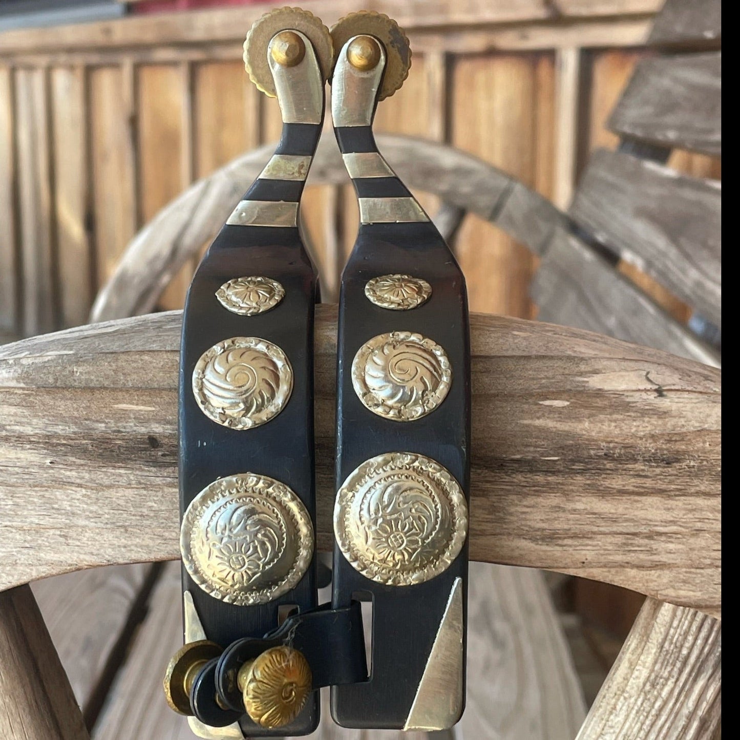 Black Silver Concho Spur