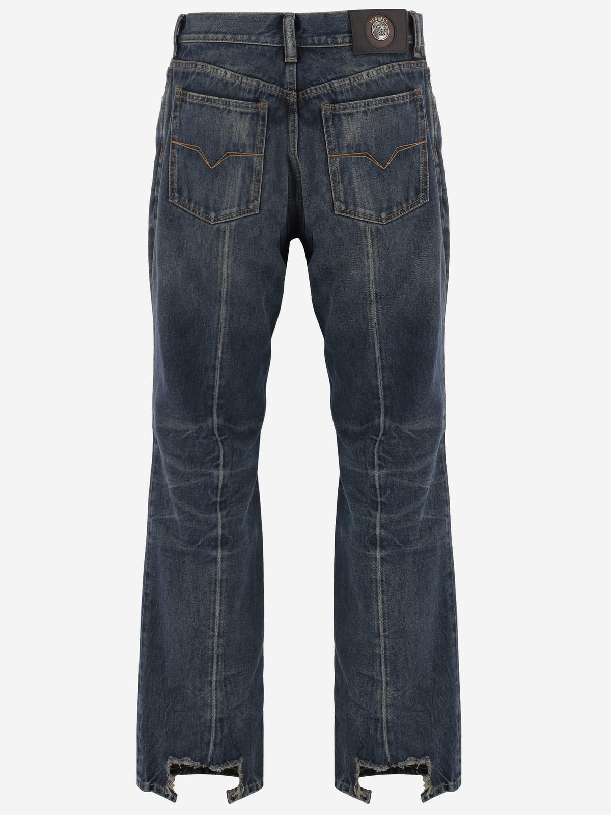 Creased Jeans in Dark Vintage Denim