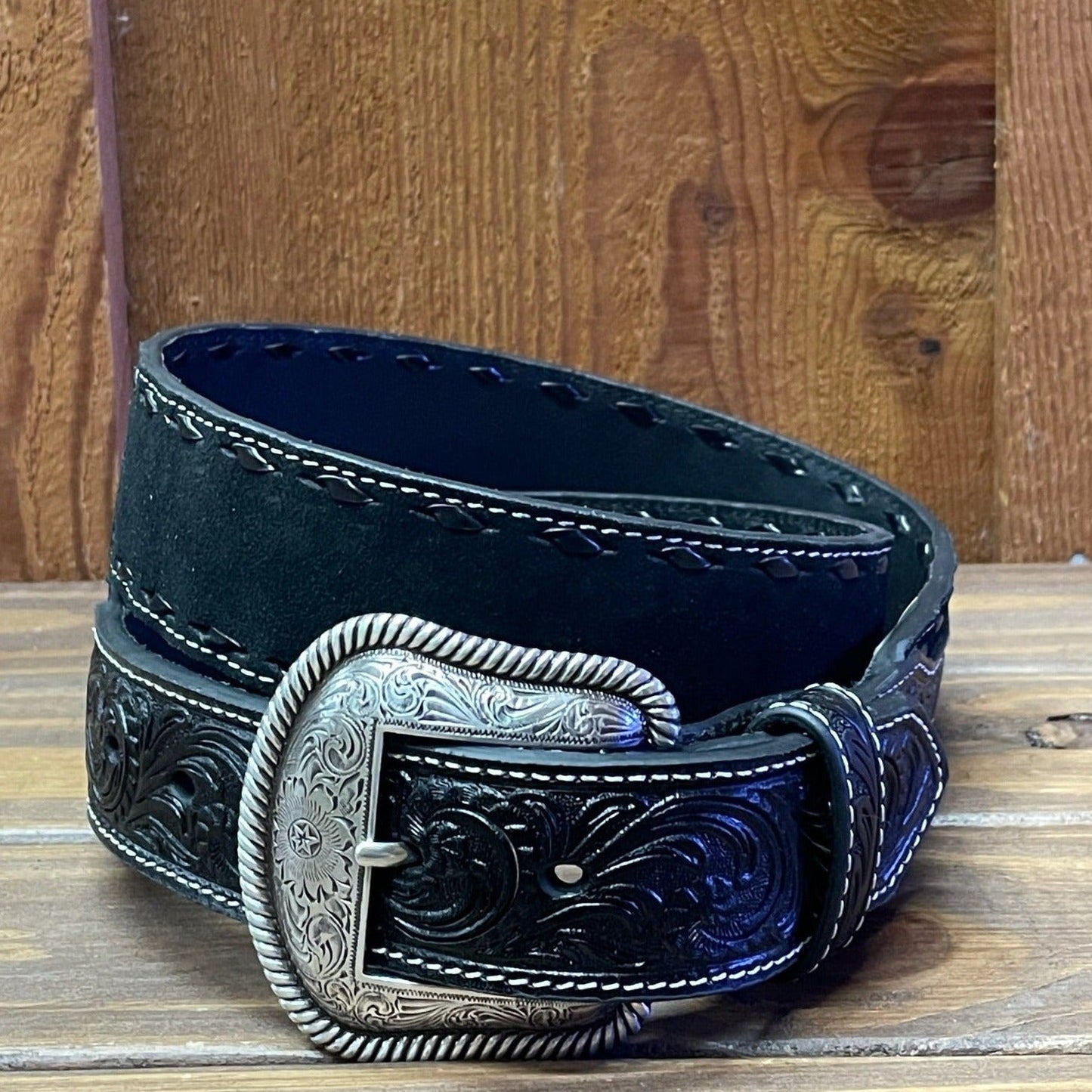 Black Roughout Buck Stitch
