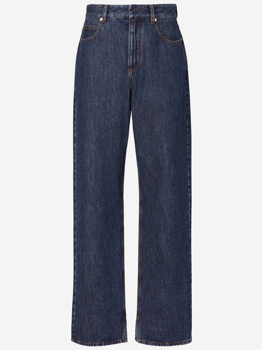 Wide Straight Jeans in Dark Rinse