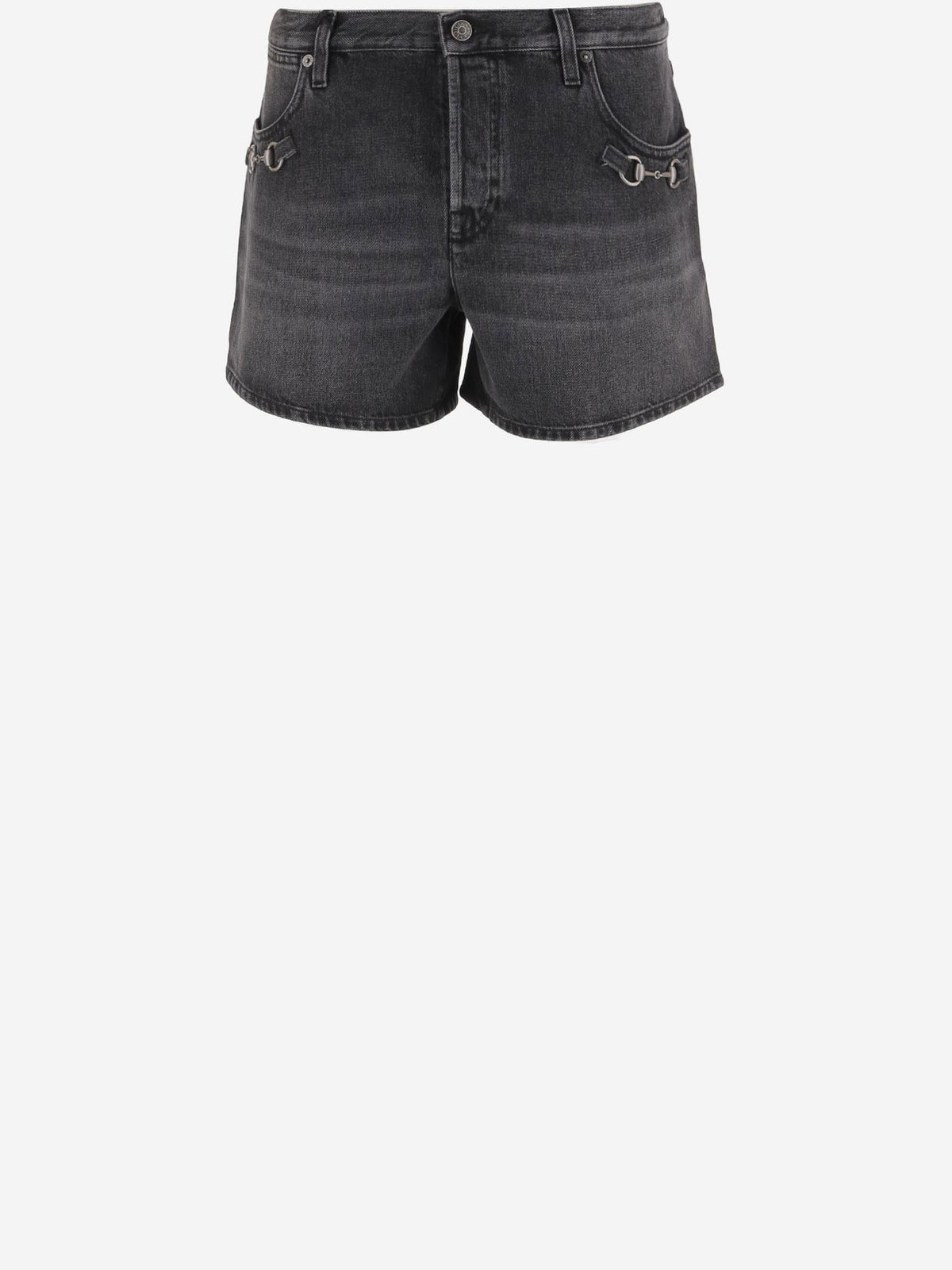 Jeans Short Cotton Denim Dark Grey