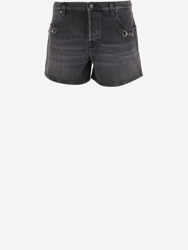 Jeans Short Cotton Denim Dark Grey
