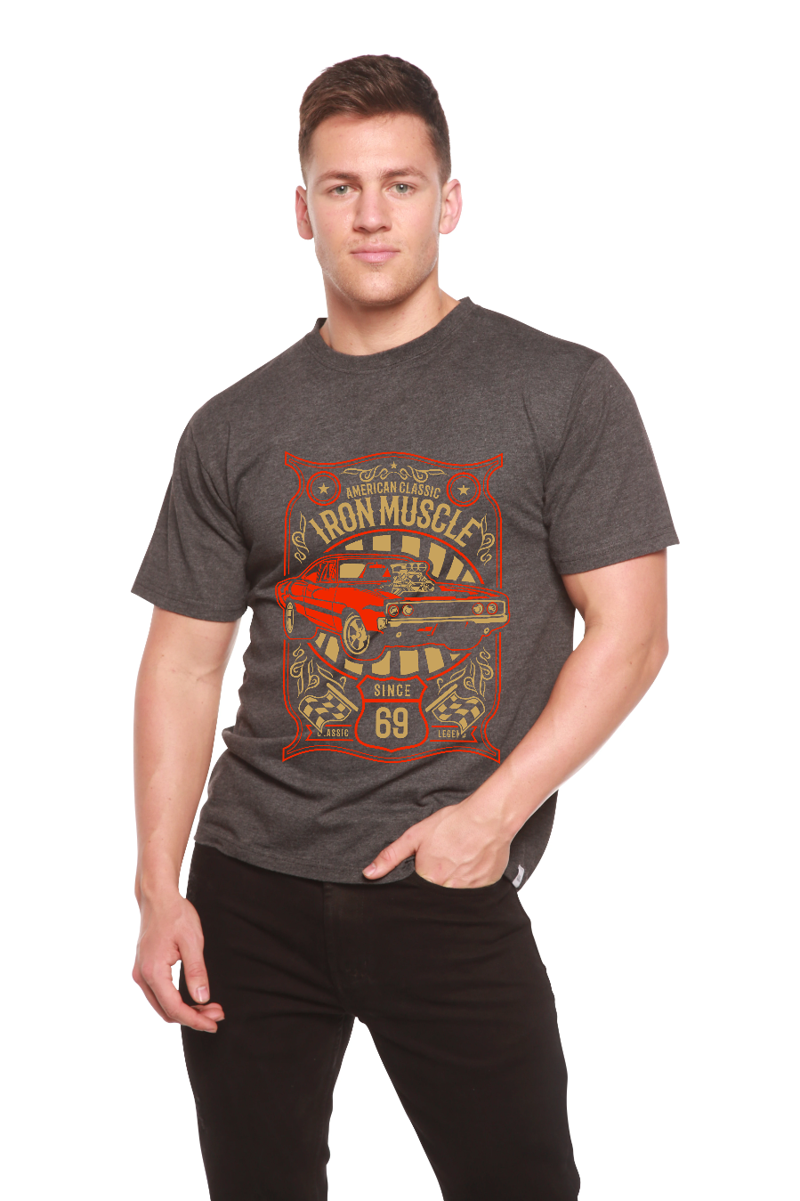 Iron Muscle Men's Bamboo Viscose/Organic Cotton Short Sleeve Graphic T-Shirt