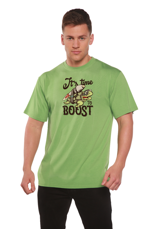 It`s time to BOOST Men's Bamboo Viscose/Organic Cotton Short Sleeve Graphic T-Shirt