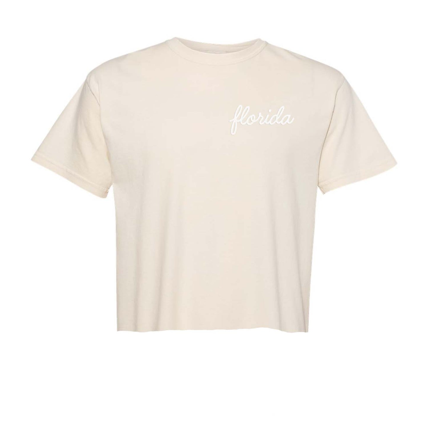 Florida Cursive Washed Crop Tee
