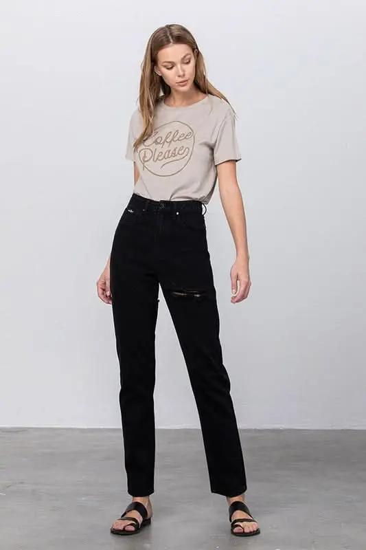 Mom Jeans - Ripped & Comfy - Contemporary Style