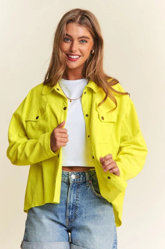 Women's Shacket - Snap Down High Low - Everyday Shirt Jacket