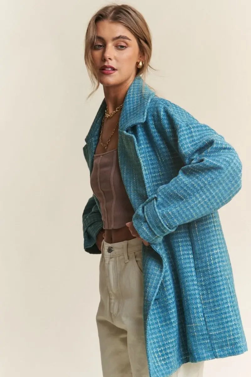 Double-Breasted Tweed Coat - Chic & Warm Fall/Winter Outerwear