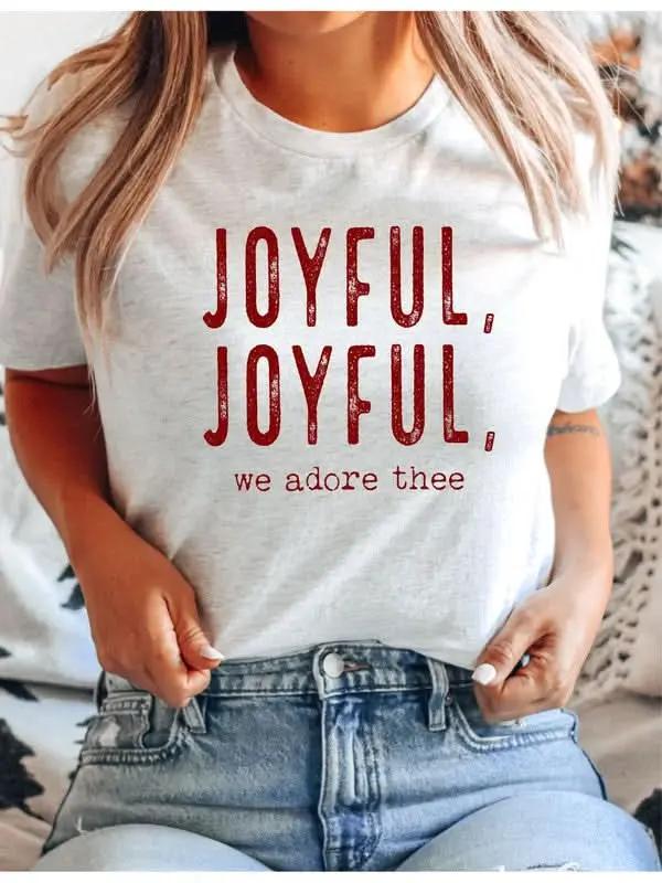 Short Sleeve Tee - Joyful Graphic Casual