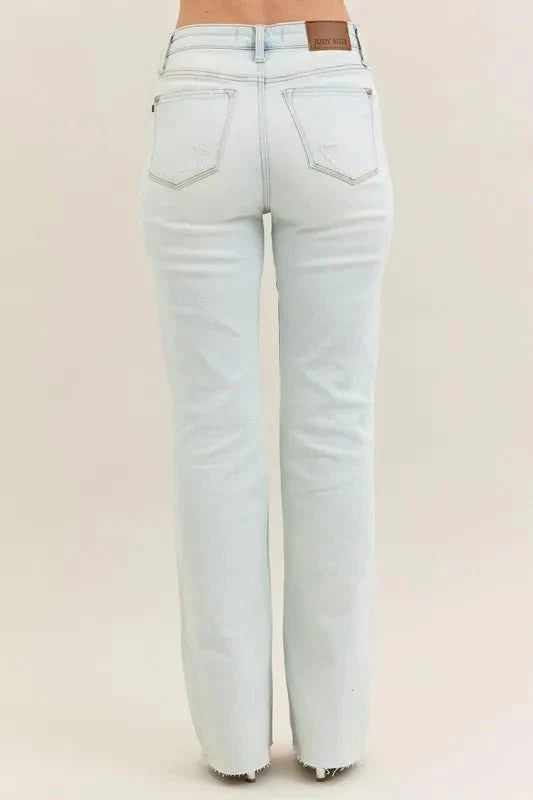 Judy Blue Full Size Destroy & Fray Hem Bootcut Jeans Plus Size