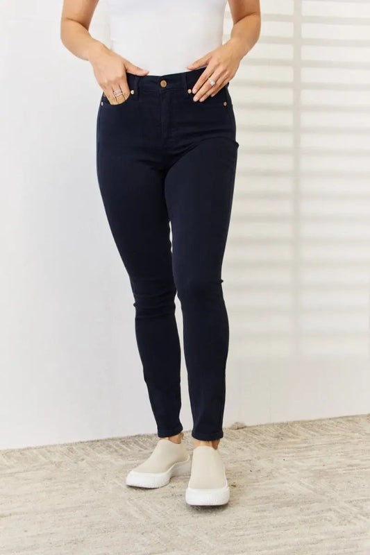 Trendsi Judy Blue Jeans Women's Everyday Tummy Control Skinny Jeans - Garment Dyed