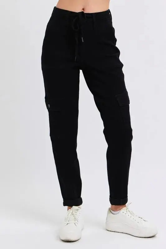Plus Size Women's Joggers - High Waist Cargo - Comfy Cuffed