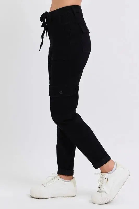 Plus Size Women's Joggers - High Waist Cargo - Comfy Cuffed