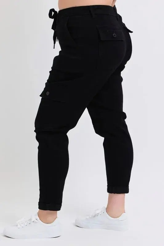 Plus Size Women's Joggers - High Waist Cargo - Comfy Cuffed