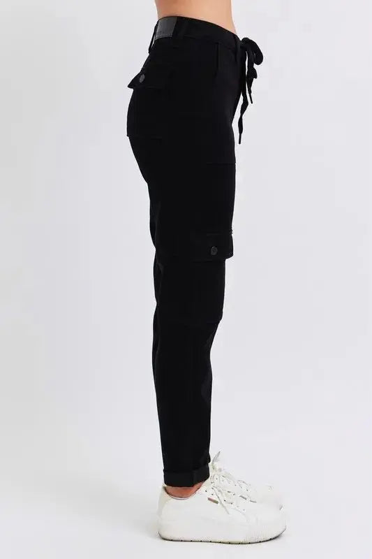 Plus Size Women's Joggers - High Waist Cargo - Comfy Cuffed