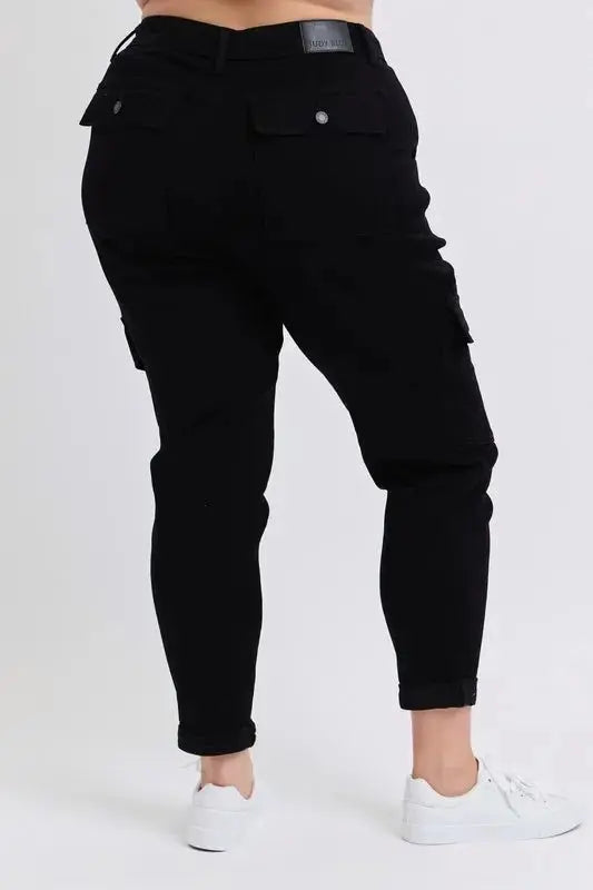 Plus Size Women's Joggers - High Waist Cargo - Comfy Cuffed