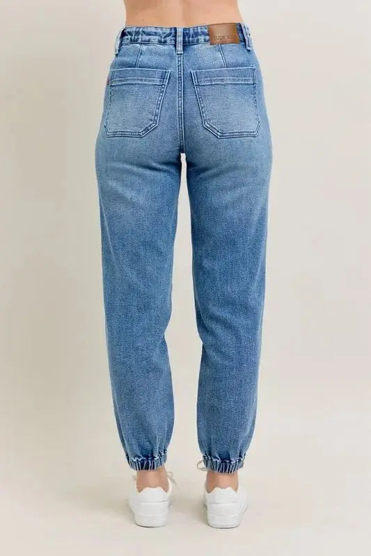 Trendsi Judy Blue Denim Joggers Plus Size Women's Fashion Jeans - High Waist, Comfy