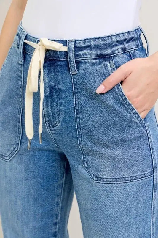 Trendsi Judy Blue Denim Joggers Plus Size Women's Fashion Jeans - High Waist, Comfy