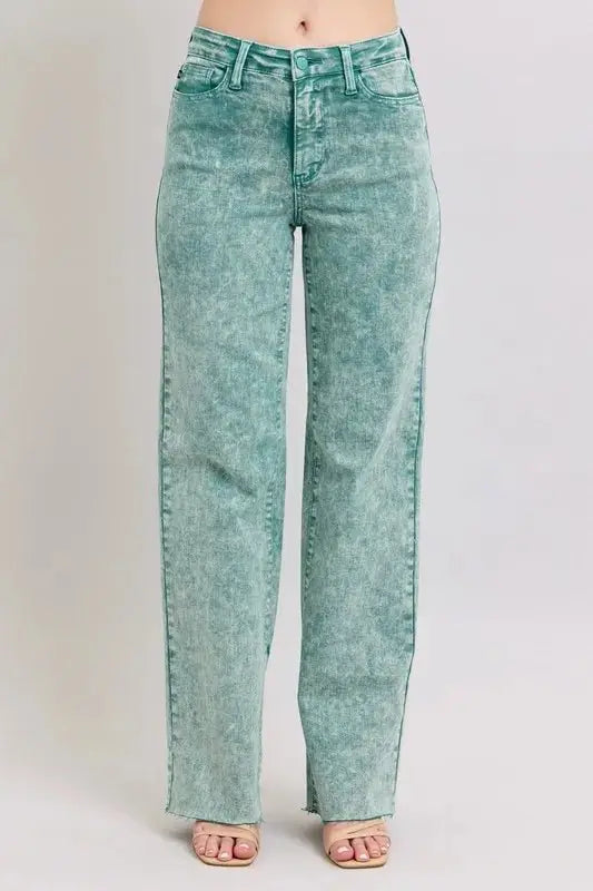 Trendsi Judy Blue High Waist Women's Jeans Everyday Casual Raw Hem Dad Jeans