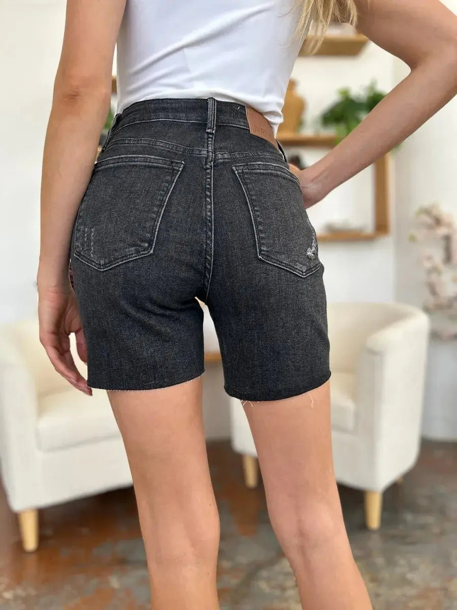 Denim Shorts - High Waist Comfort Fit - Women's Casual Summer