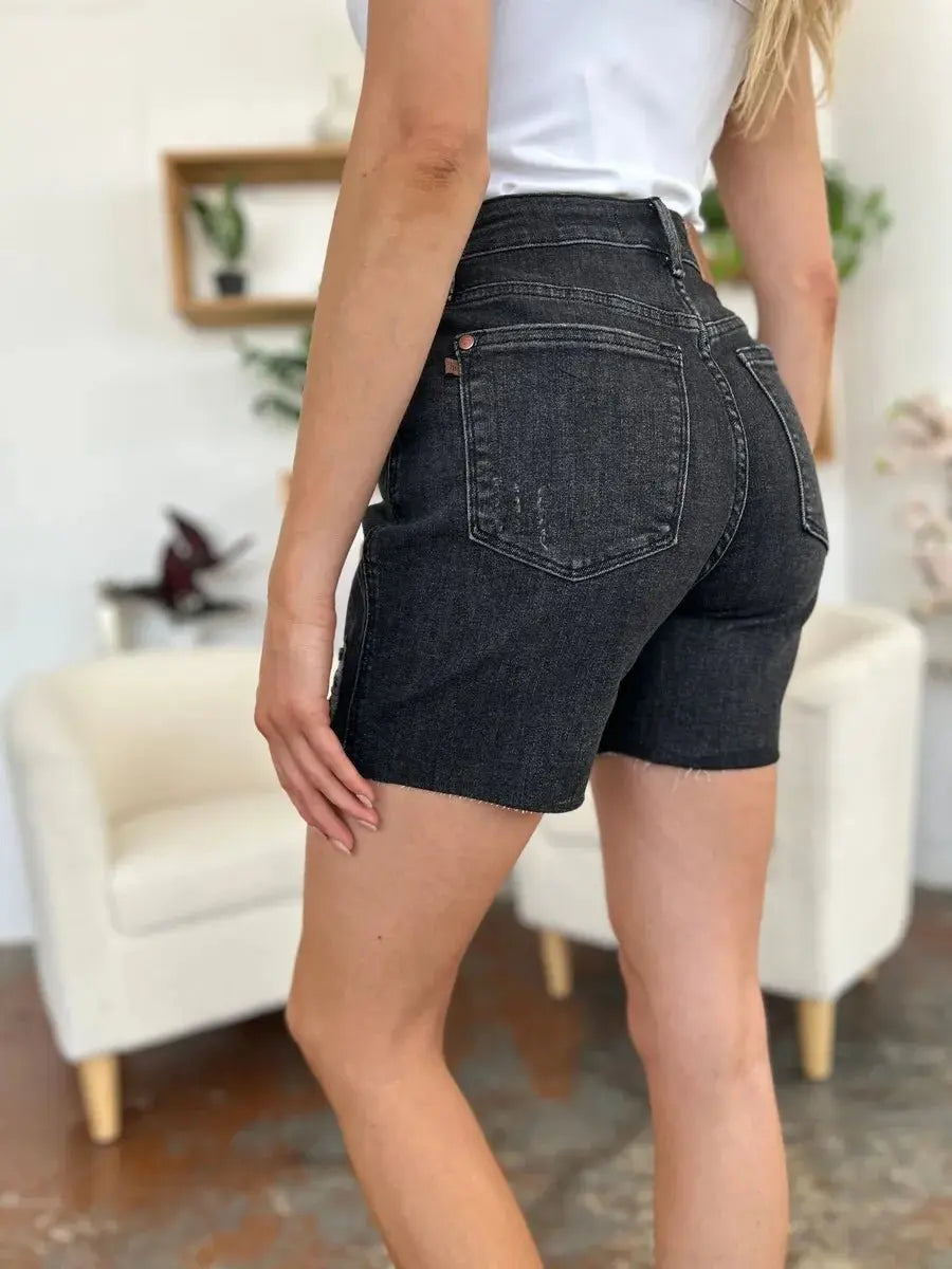 Denim Shorts - High Waist Comfort Fit - Women's Casual Summer