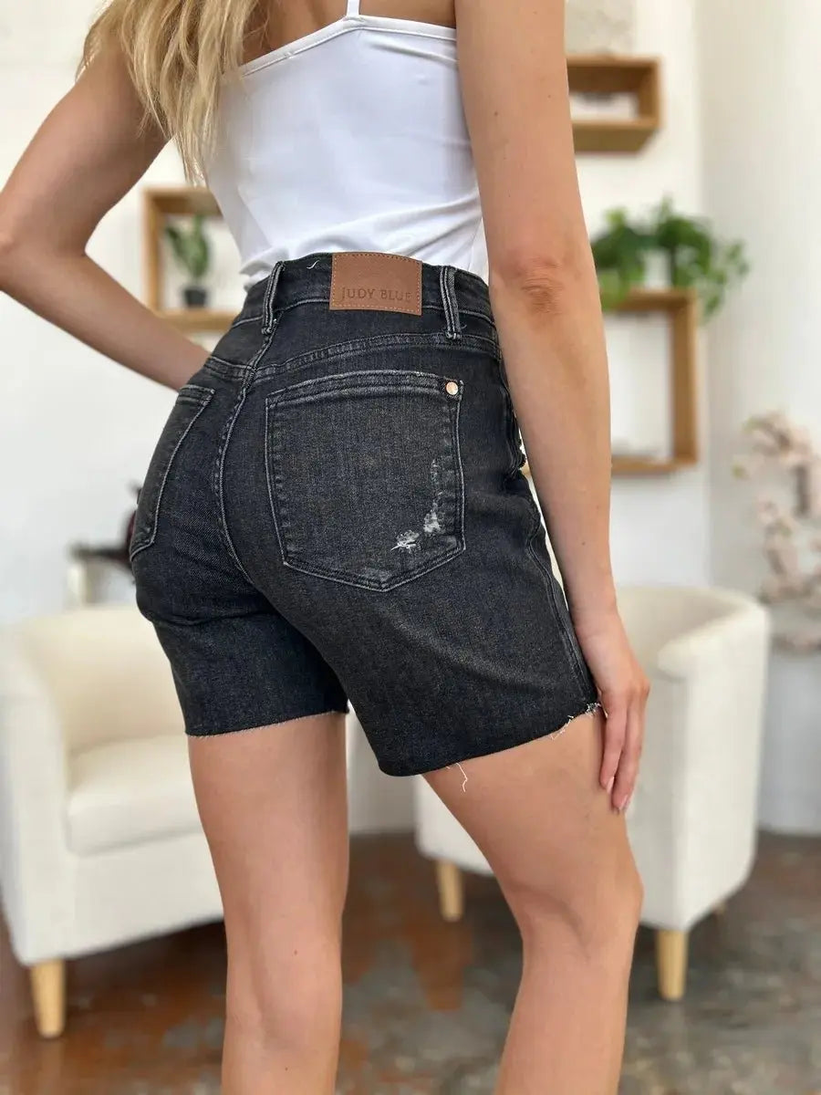 Denim Shorts - High Waist Comfort Fit - Women's Casual Summer