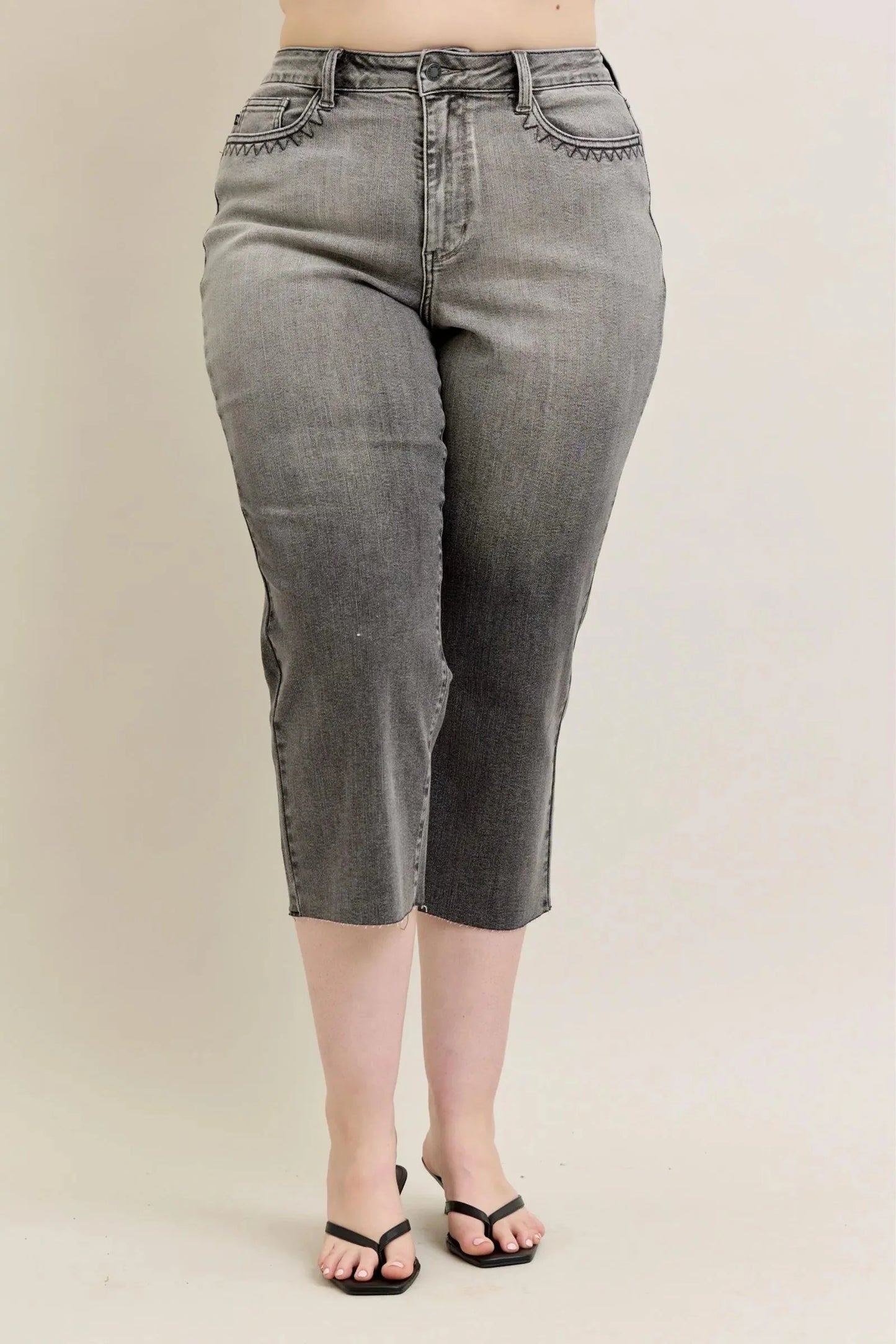 Judy Blue Full Size Wide Leg Capris Jeans Plus Size