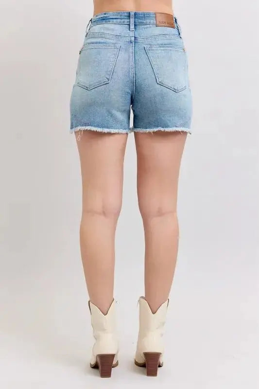 Trendsi Judy Blue Denim Shorts Women's Western Cut Offs Casual Jean Shorts