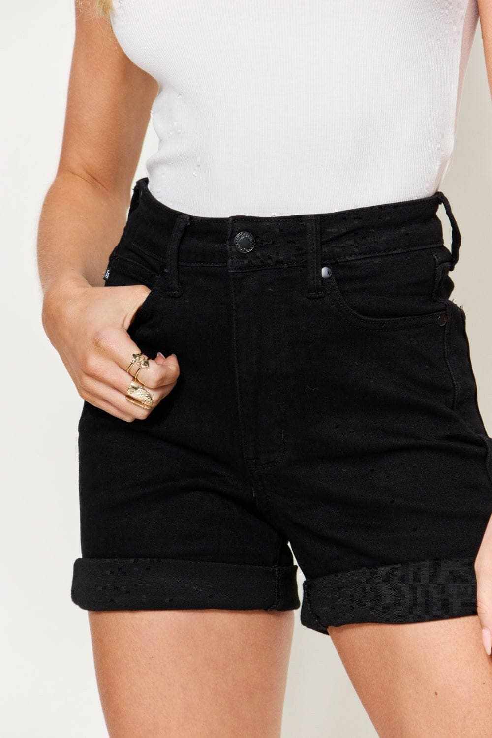Denim Shorts - Cuffed High-Rise - Casual Style