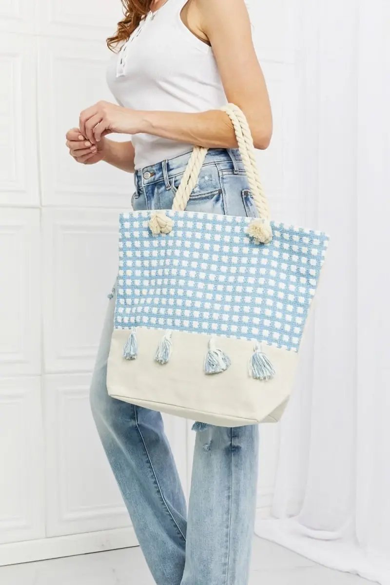 Lovesalve WS Justin Taylor Picnic Tote Women's Stylish Tassel Bag - Lightweight & Spacious