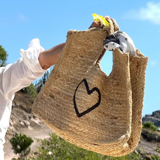 Kerri Rosenthal Imperfect Heart Jute Tote