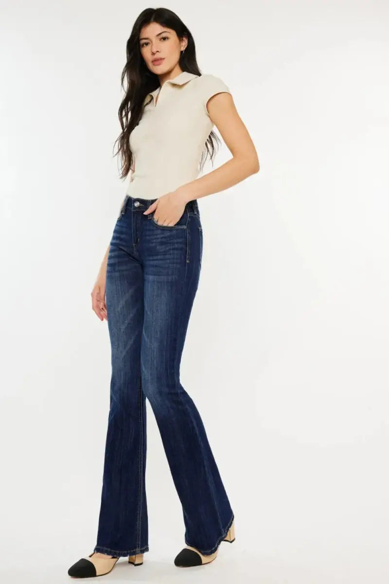 Women's Jeans - Flattering Fit - Mid Rise Slim Flare