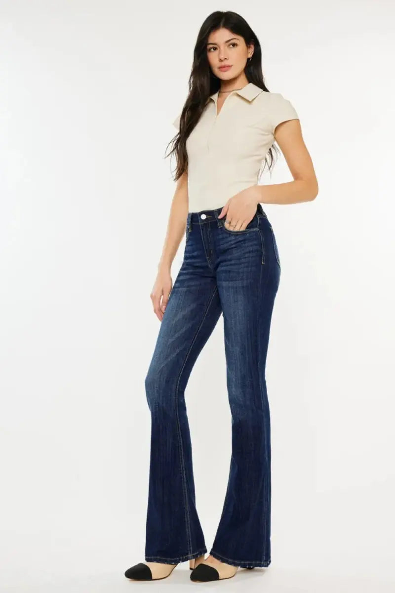 Women's Jeans - Flattering Fit - Mid Rise Slim Flare