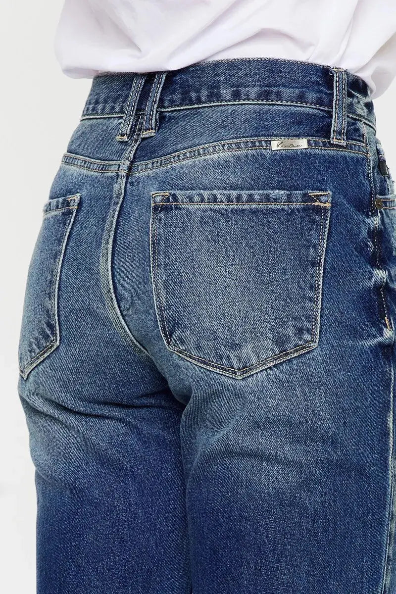 Trendsi Kancan High Rise Distressed Jeans Women's Casual Denim Mom Fit Jeans USA Shipped