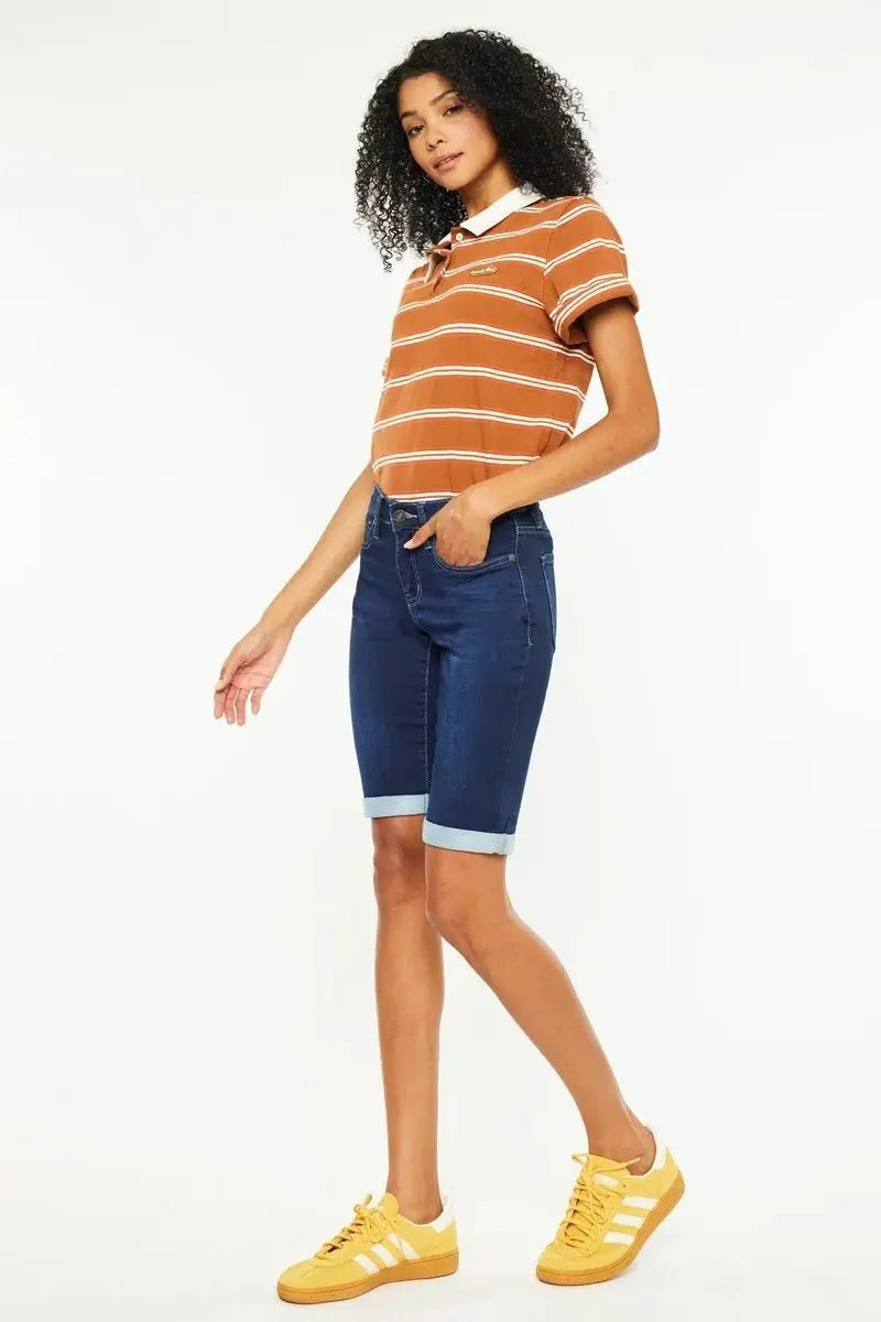 Denim Shorts - Mid Rise Bermuda - Casual Summer Style