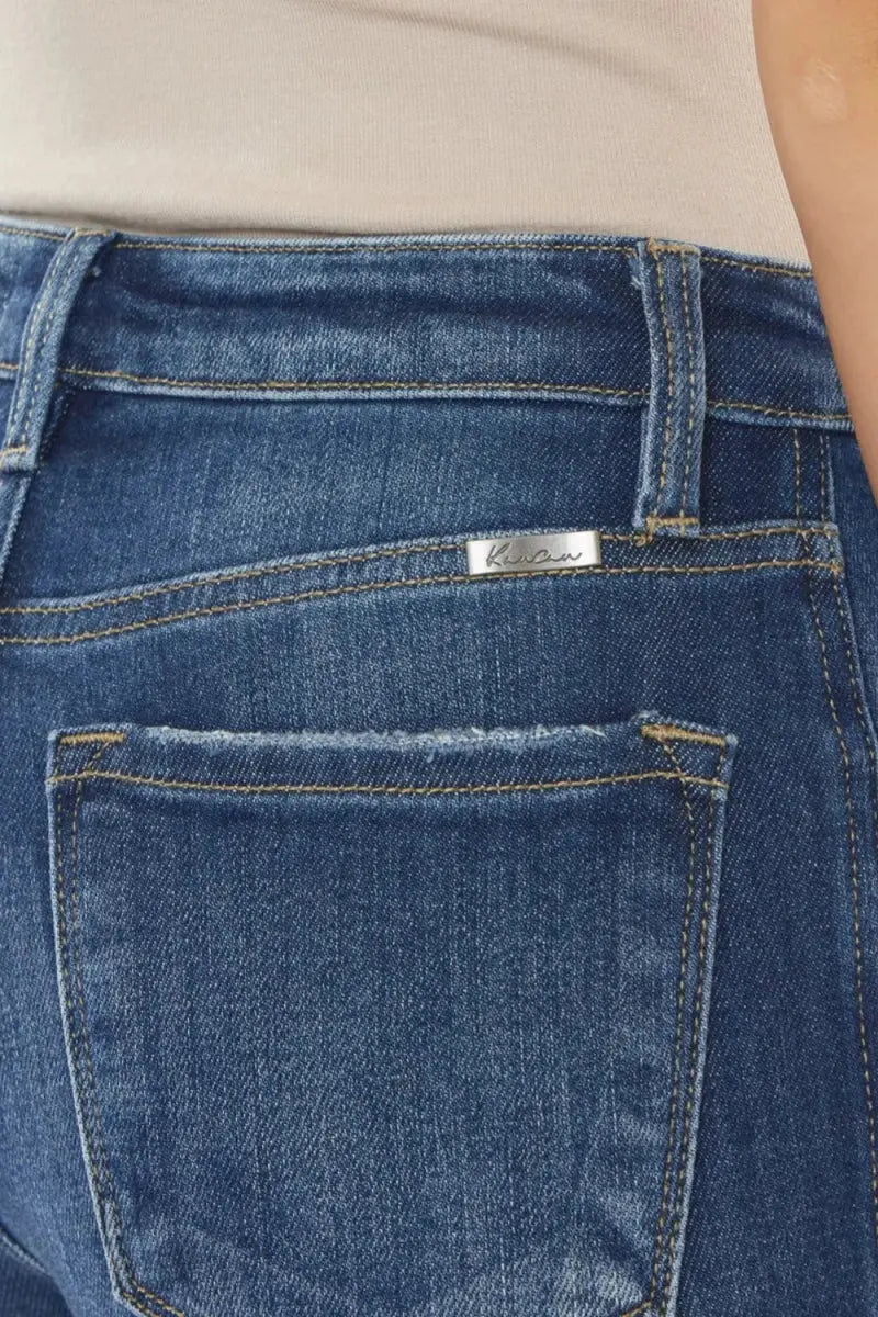 Jeans - High Waist Crop - Raw Hem Denim